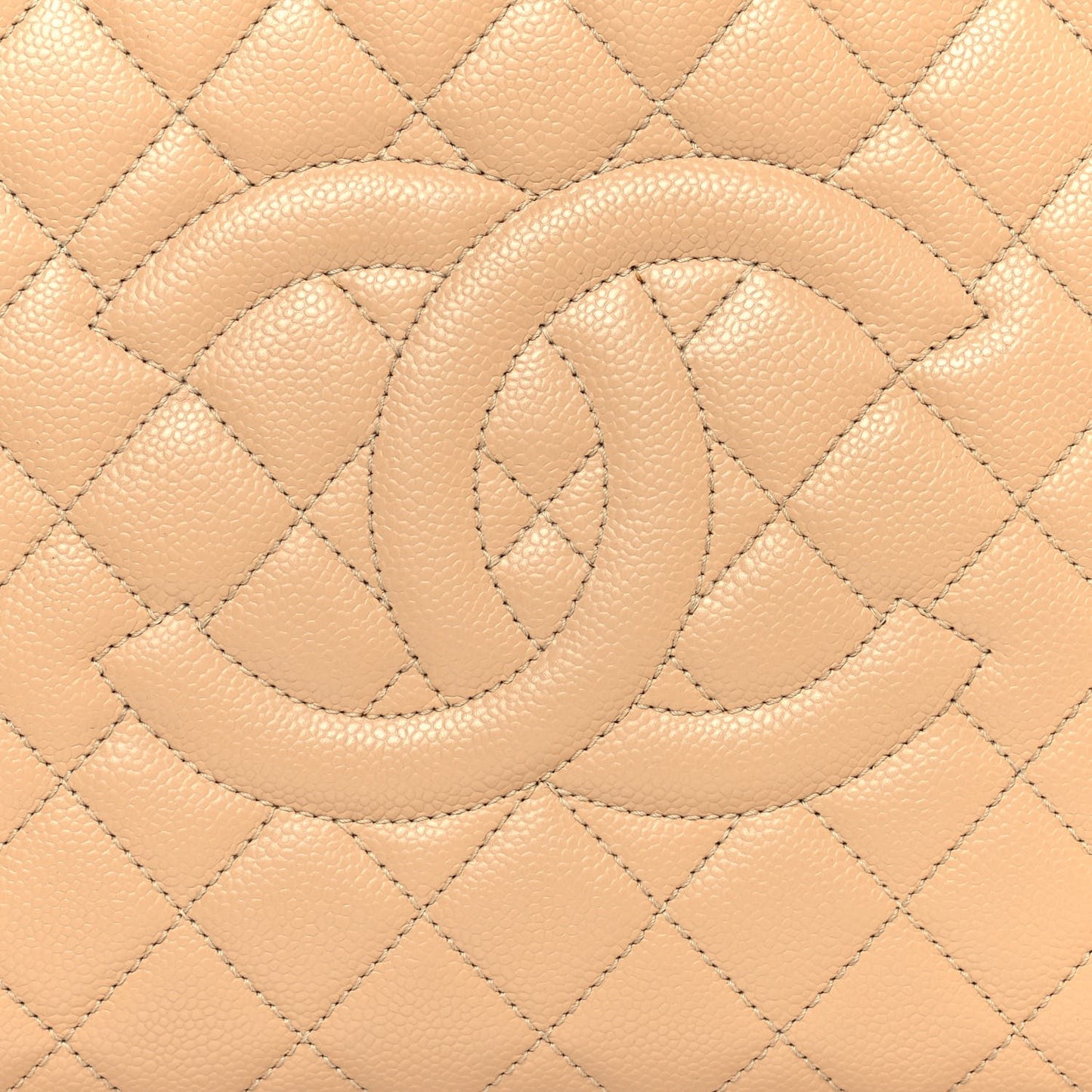Caviar Quilted Grand Shopping Tote GST Beige
