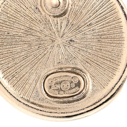 Chanel Crystal CC Round Earrings Light Gold 4 of 5