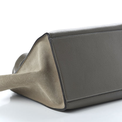 Celine Drummed Calfskin Suede Medium Trapeze Souris 7 of 10