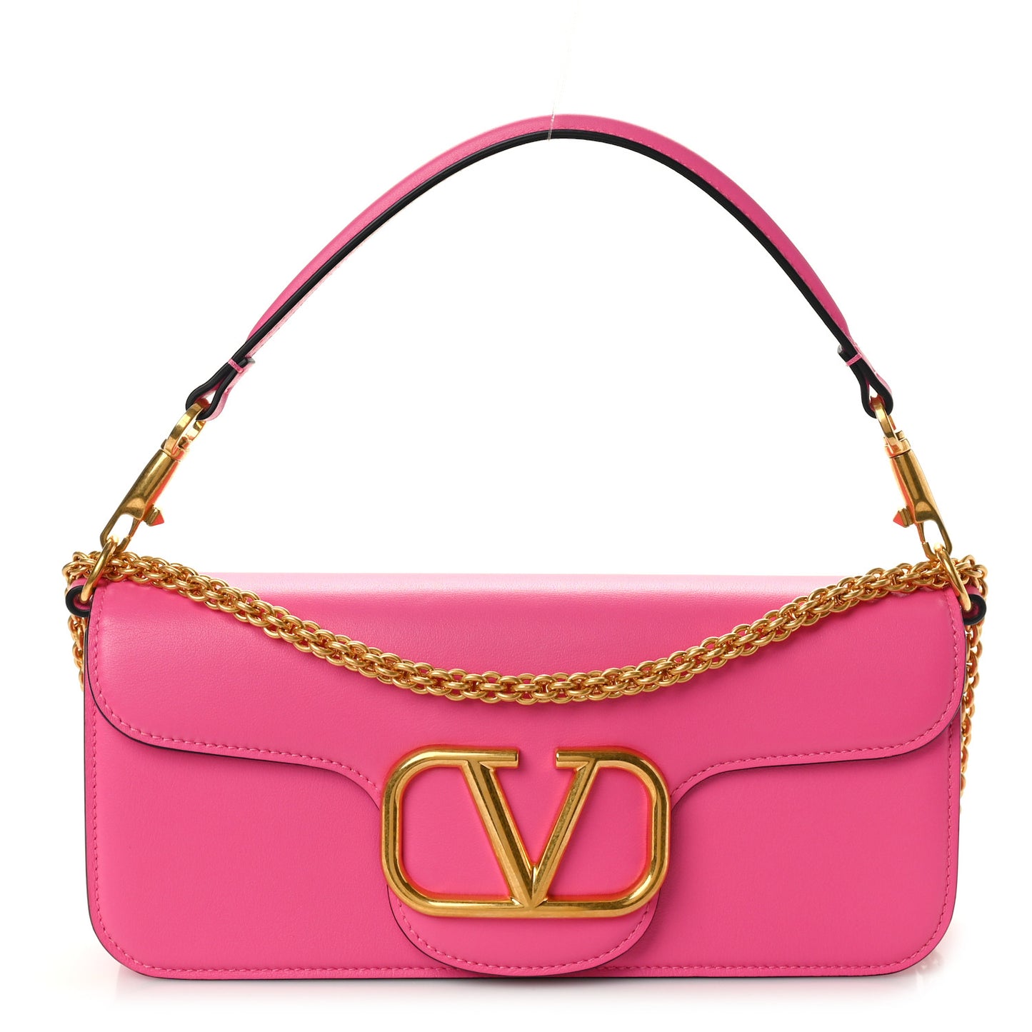 Calfskin Vlogo Loco Shoulder Bag Feminine Pink