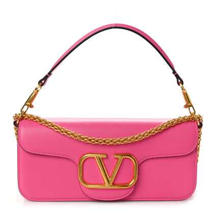 Valentino Garavani Calfskin Vlogo Loco Shoulder Bag Feminine Pink 1 of 8