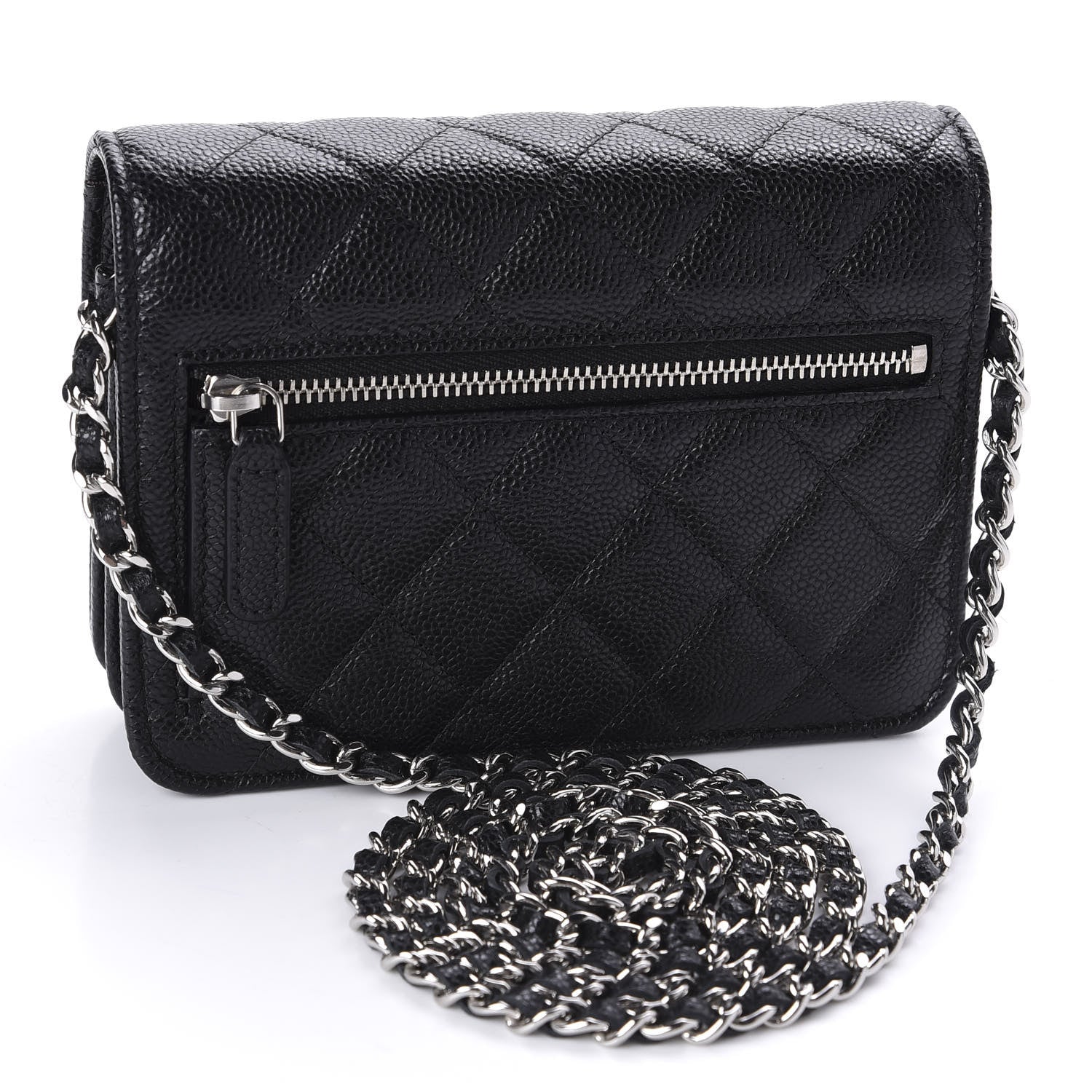 Chanel Caviar Quilted Mini Wallet On Chain WOC Black 3 of 11