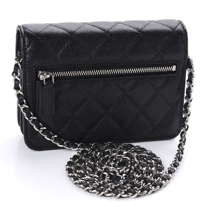 Chanel Caviar Quilted Mini Wallet On Chain WOC Black 3 of 11