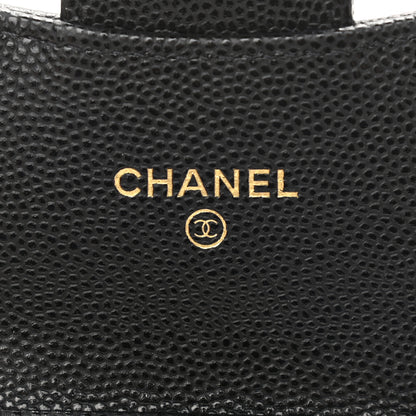 Chanel Caviar Quilted Flap Zip Card Holder On Chain Black 6 of 8