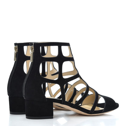 Jimmy Choo Suede Ren 35 Sandals 36 Black 4 of 13