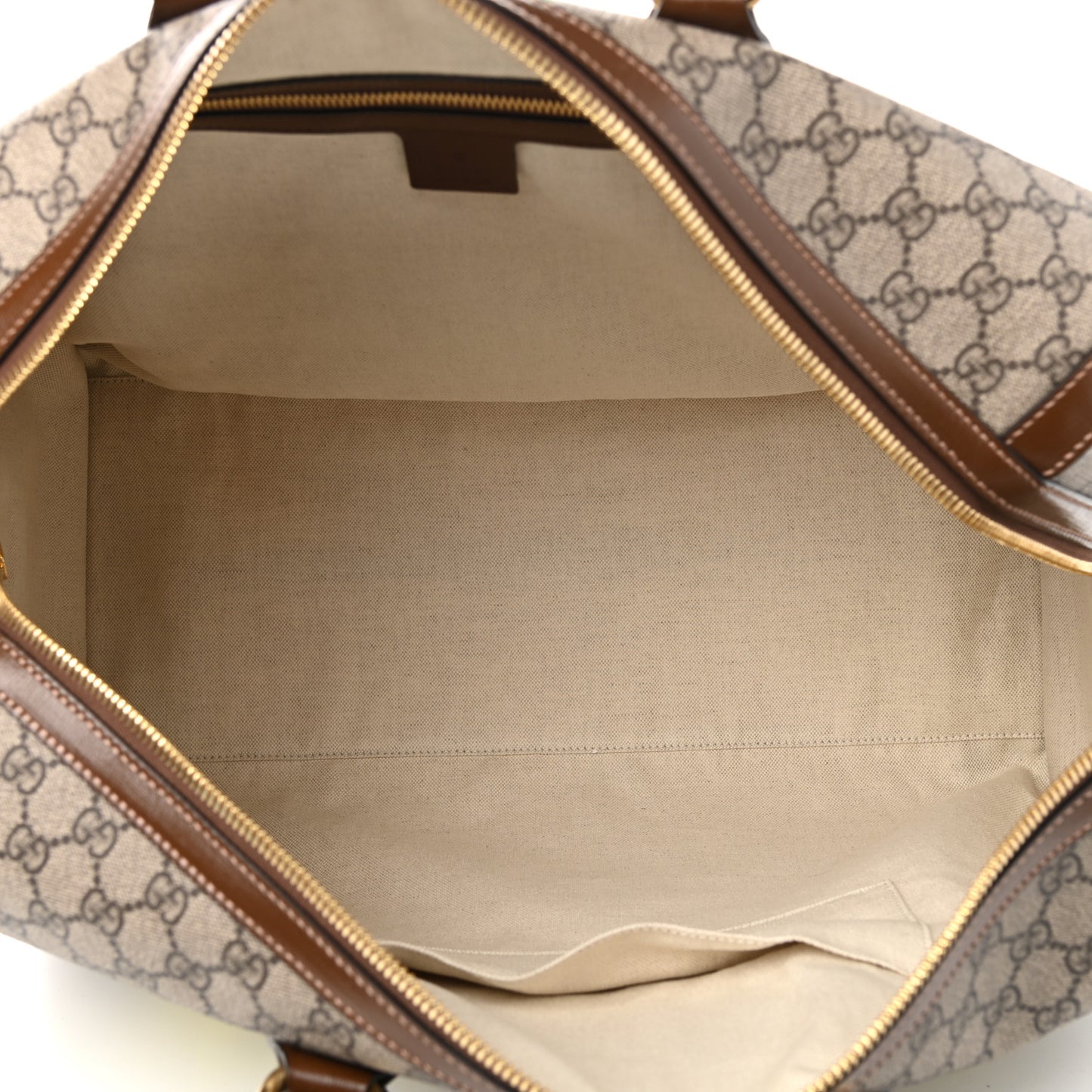 GG Supreme Monogram Azalea Calfskin Fake/Not Medium Retro Interlocking G Carry On Duffle Beige Ebony Brown Sugar