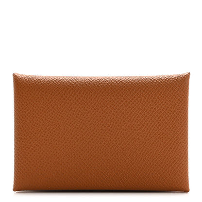 Hermes Epsom Calvi Card Case Gold 1 of 8