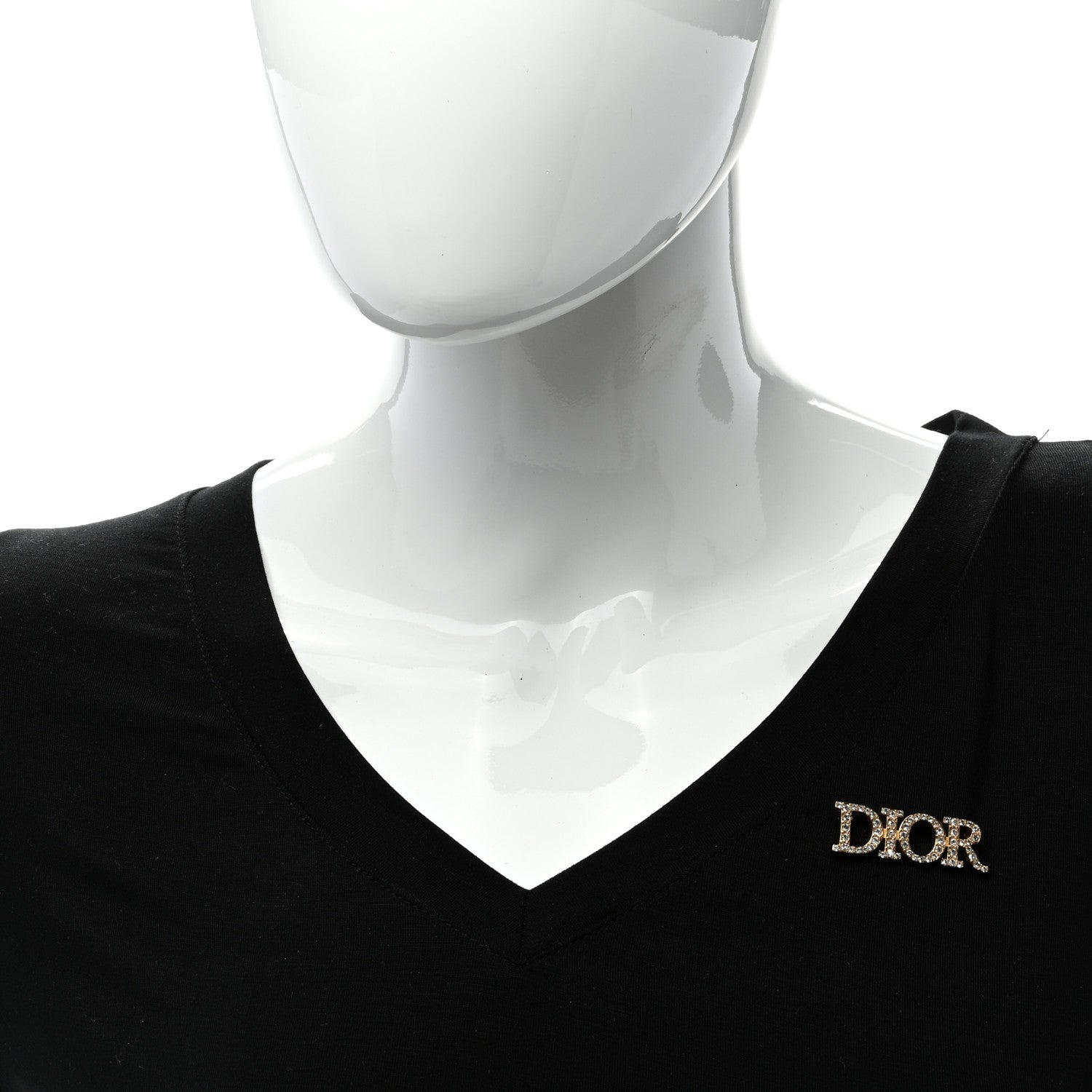 Christian Dior Crystal Dior Logo Brooch Gold 2 of 3
