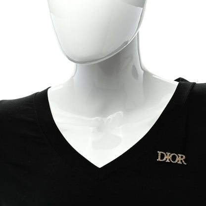 Christian Dior Crystal Dior Logo Brooch Gold 2 of 3