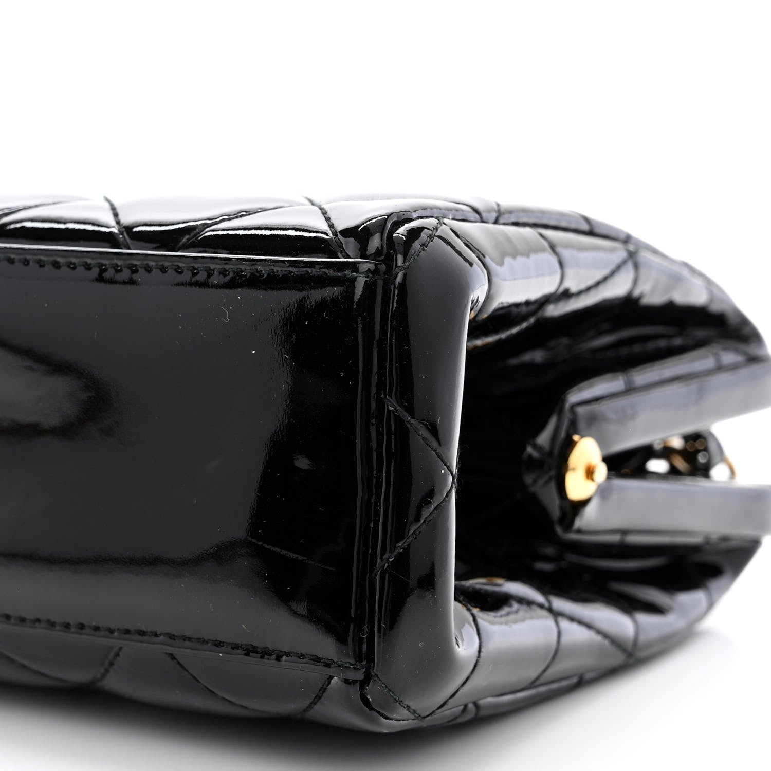 Chanel Patent Quilted Frame Evening Bag Black 11 of 13