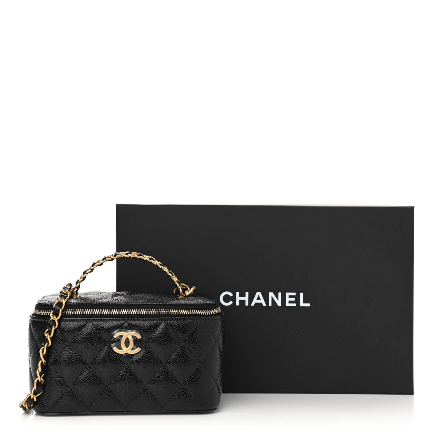 Chanel Shiny Caviar Quilted Pick Me Up Vanity Case Black 12 of 12