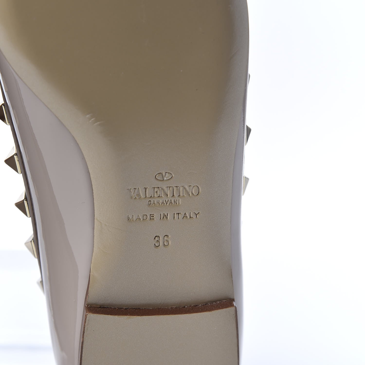 Valentino Garavani Patent Rockstud Ballerina Flats 36 Poudre 8 of 10