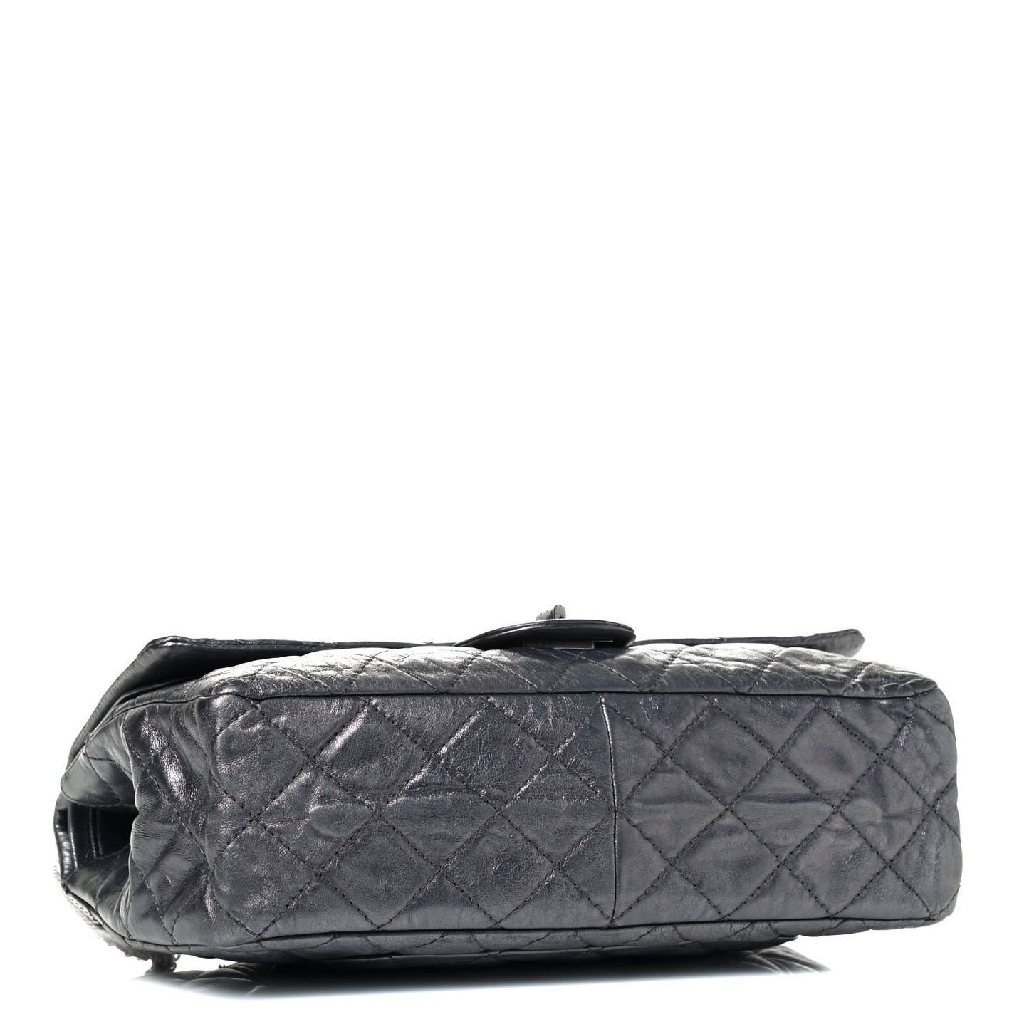 Metallic Aged Calfskin Quilted 2.55 Reissue 227 Flap Dark Silver