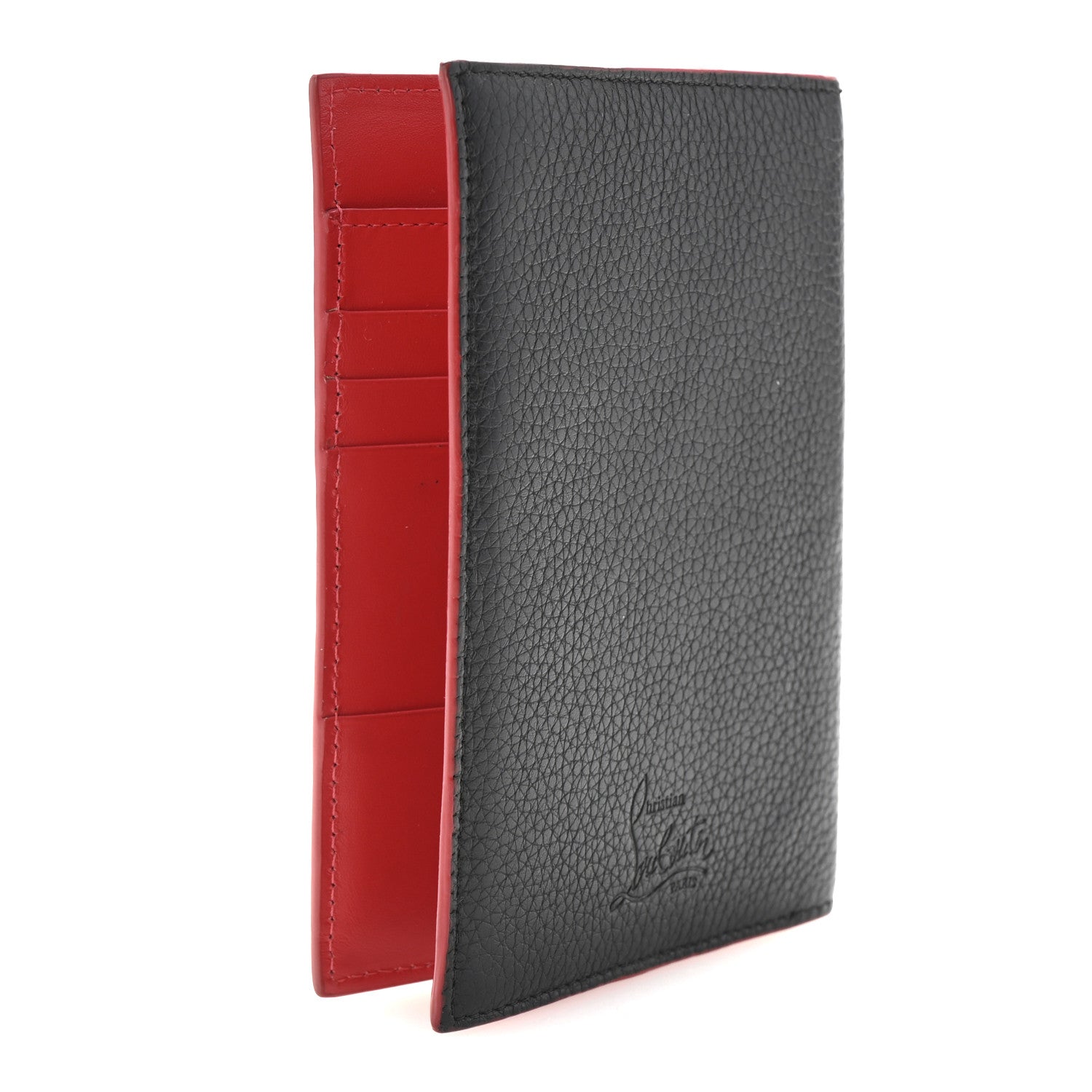 Christian Louboutin Calfskin Studded Loubipass Passport Holder Black 3 of 7
