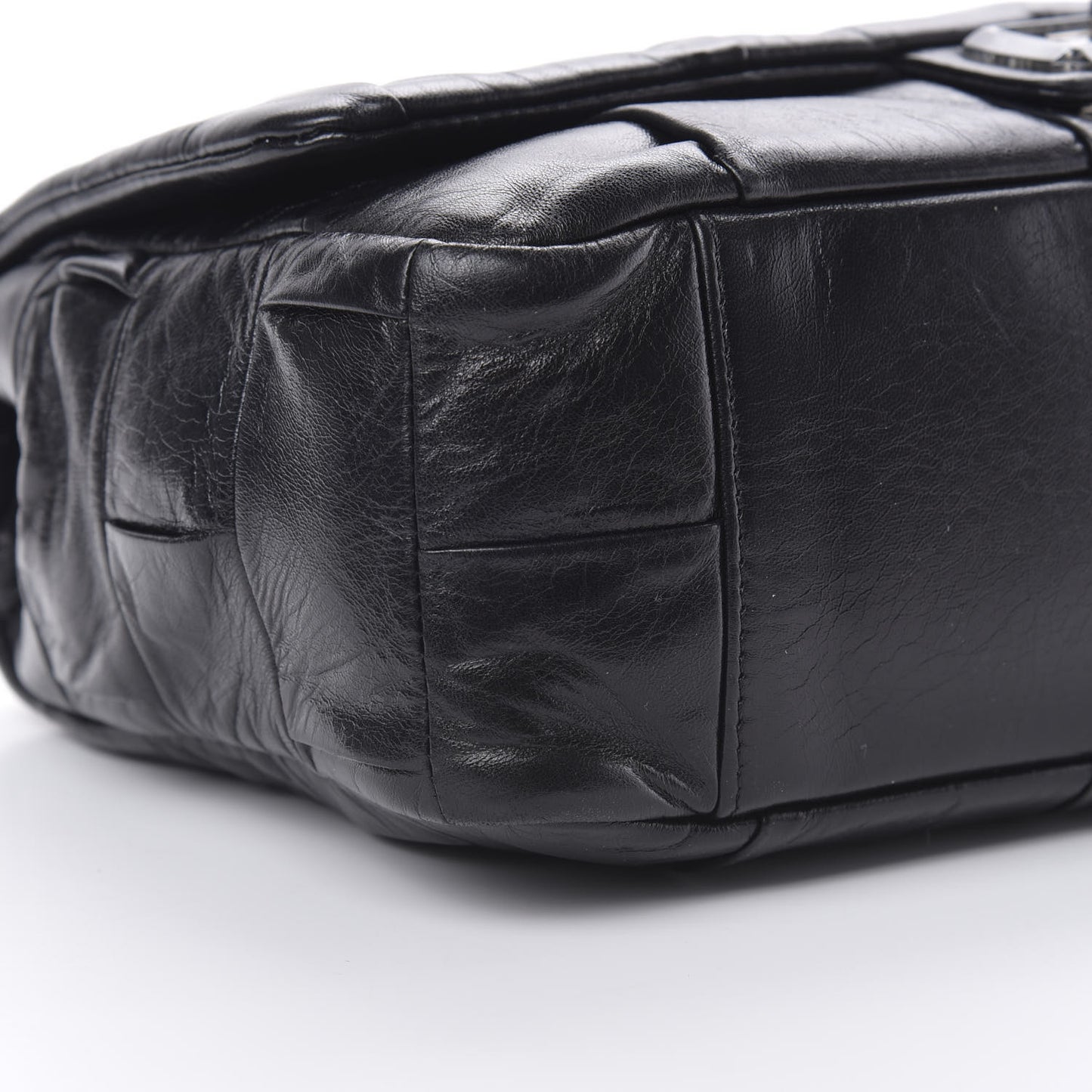 Lambskin Patchwork Medium Mademoiselle Flap Black