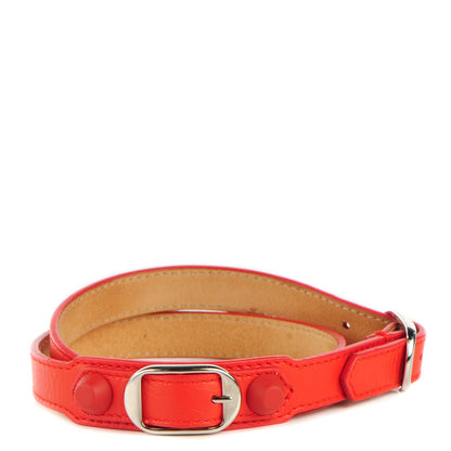 Balenciaga Matte Goatskin Rubber Covered Classic Hardware Triple Tour M Bracelet Rouge Coquelicot 1 of 7