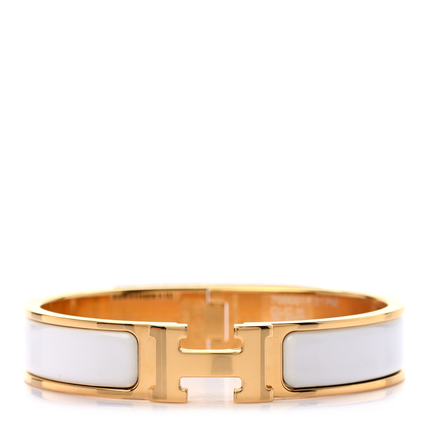 Enamel Narrow Clic Clac H Bracelet PM White
