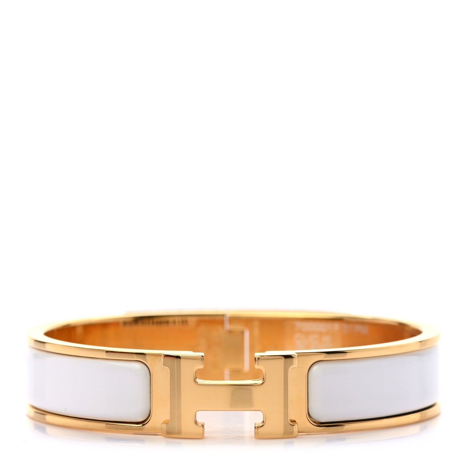 Hermes Enamel Narrow Clic Clac H Bracelet PM White 1 of 4