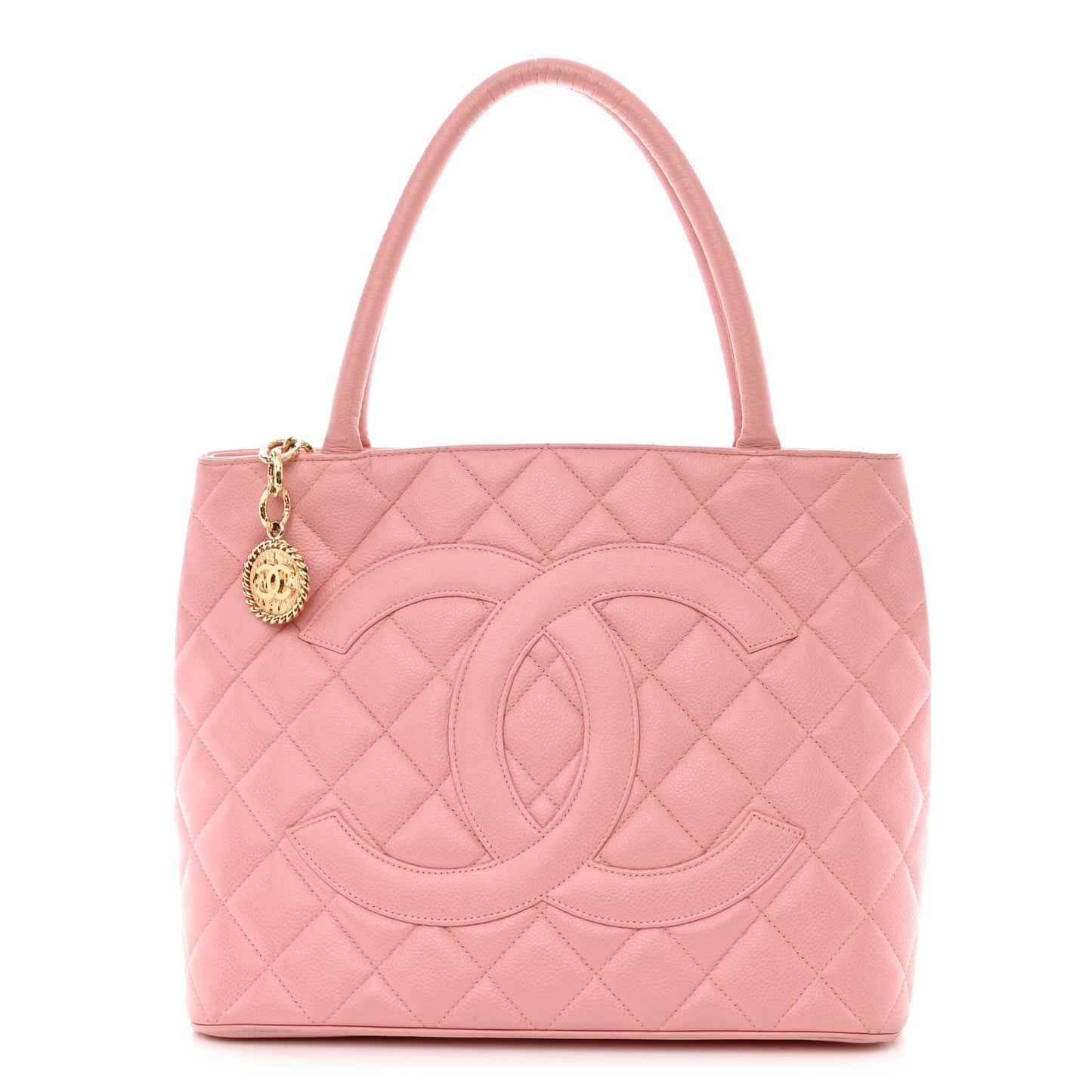 Caviar Quilted Medallion Tote Light Pink
