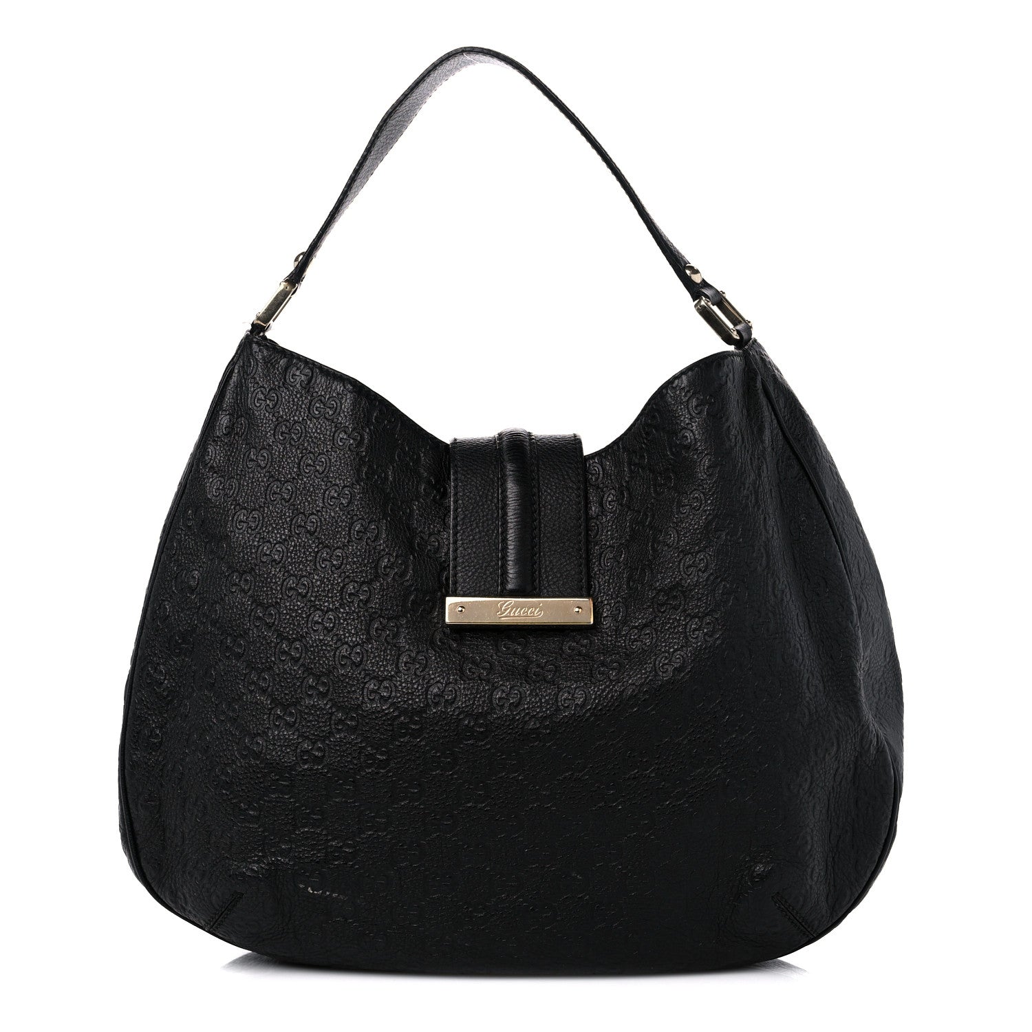 Gucci Guccissima Large New Ladies Web Hobo Black 1 of 15