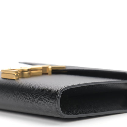 Saint Laurent Grain De Poudre Monogram Cassandra Chain Wallet Dark Smog 8 of 8