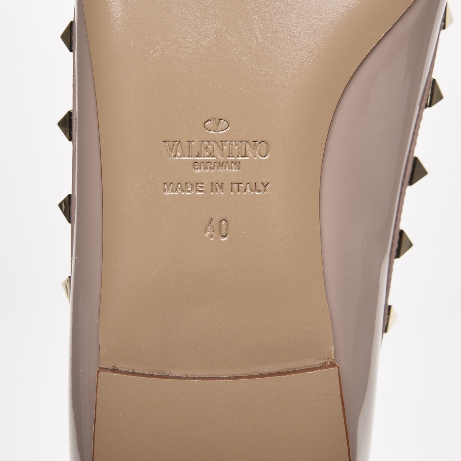 Valentino Garavani Patent Rockstud Ballerina Flats 40 Poudre 7 of 9