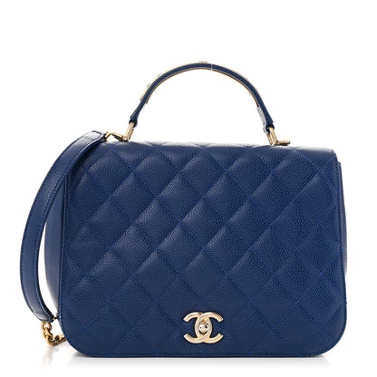 Chanel Caviar Large Carry Around Flap Bag Blue 1 of 15