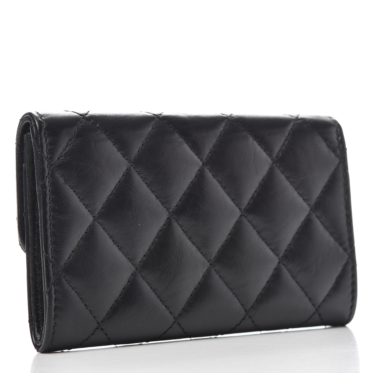 Chanel Aged Calfskin Quilted Reissue Flap Card Holder Black 3 of 9