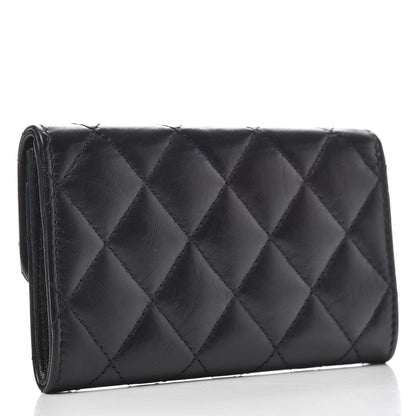 Chanel Aged Calfskin Quilted Reissue Flap Card Holder Black 3 of 9