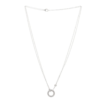 Cartier 18K White Gold 2 Diamond LOVE Necklace 2 of 4