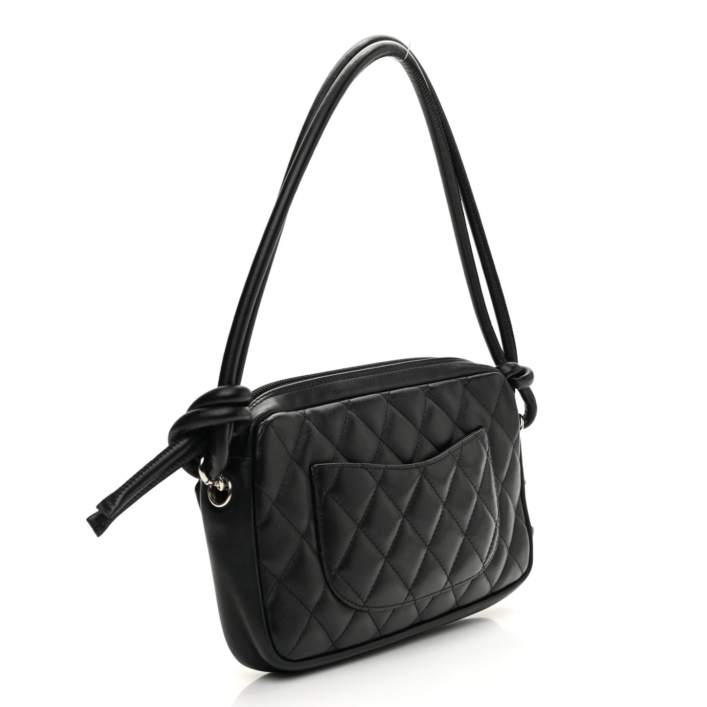 Calfskin Quilted Cambon Pochette Black White
