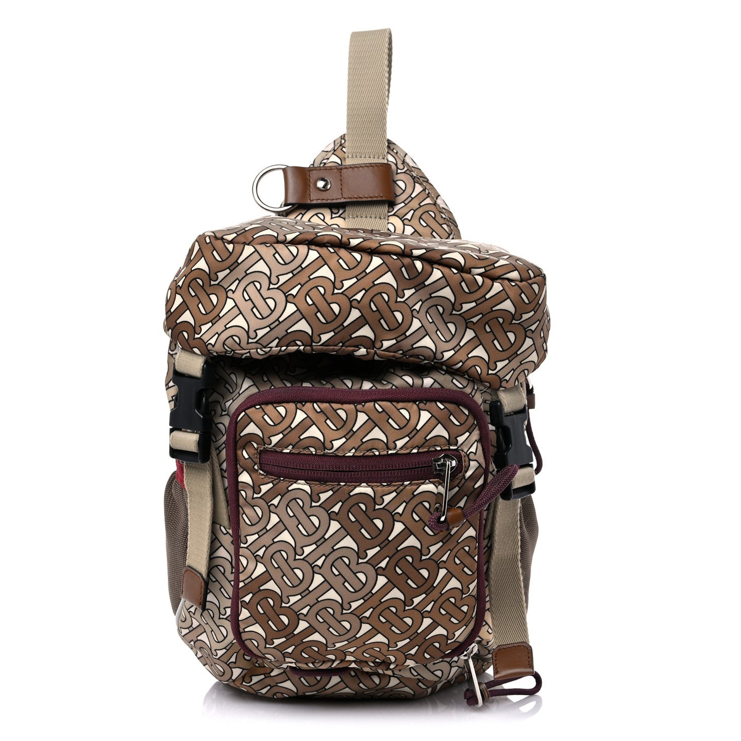 Nylon Monogram Leo Sling Bag Brown