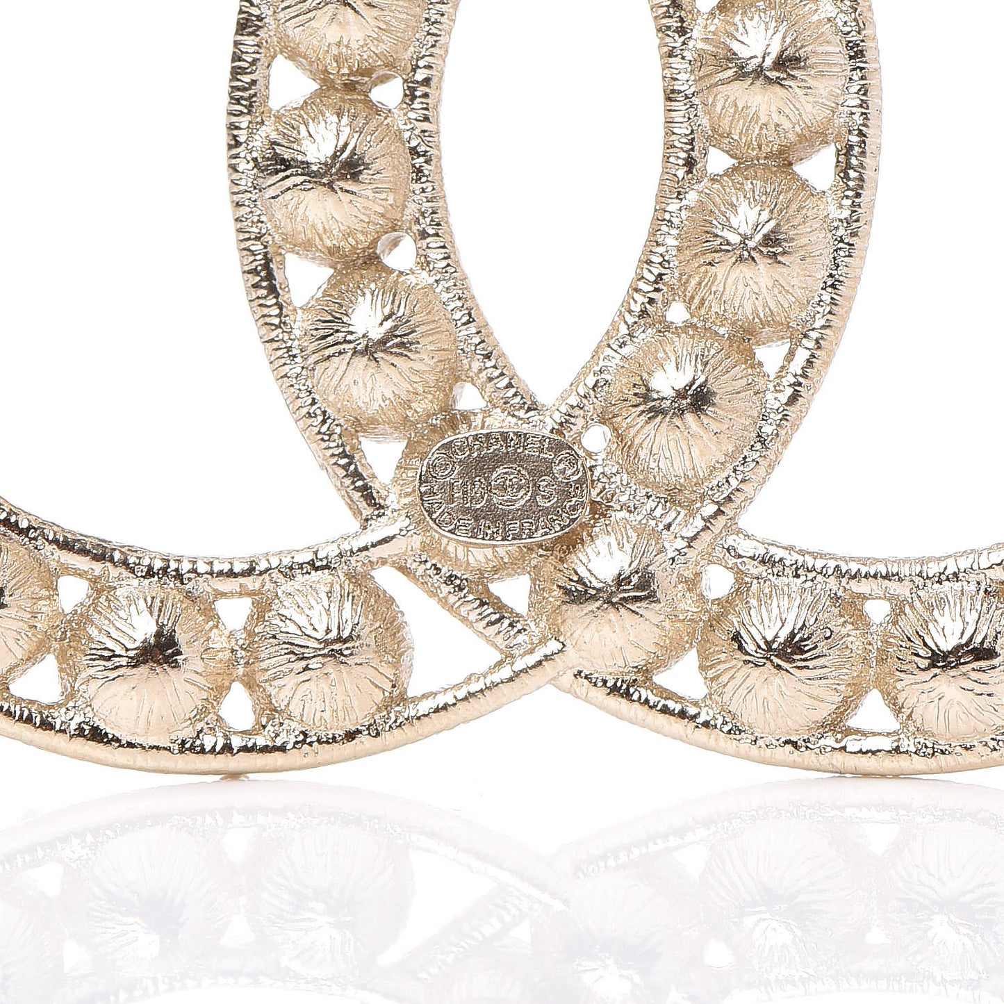 Crystal CC Brooch Light Gold