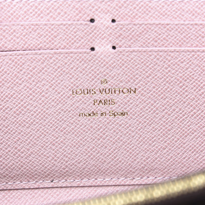 Louis Vuitton Damier Ebene Clemence Wallet Rose Ballerine 5 of 6