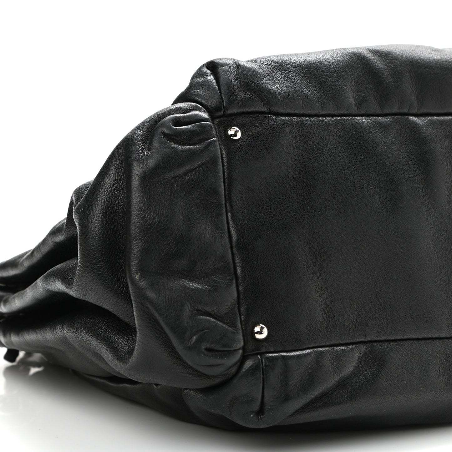 Lambskin Lax Accordion Hobo Black