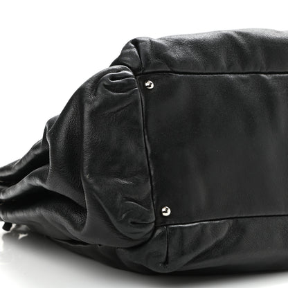Chanel Lambskin Lax Accordion Hobo Black 9 of 10