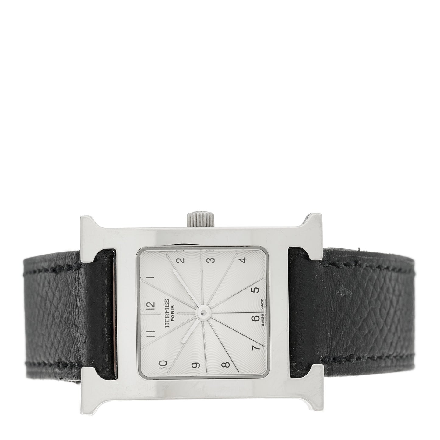 Stainless Steel Epsom 21mm Heure H Hour Quartz Watch Noir