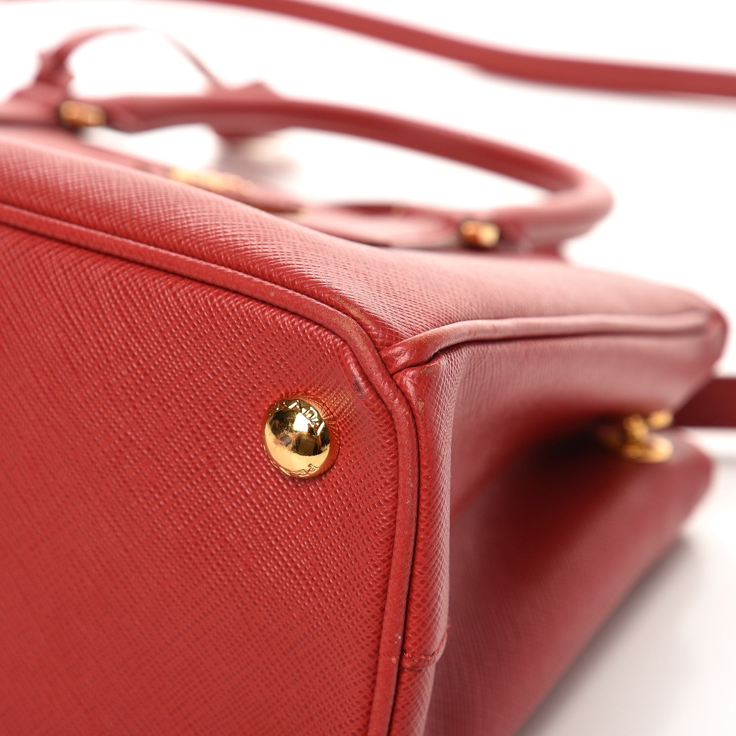 Prada Saffiano Mini Galleria Double Zip Tote Fuoco 9 of 13