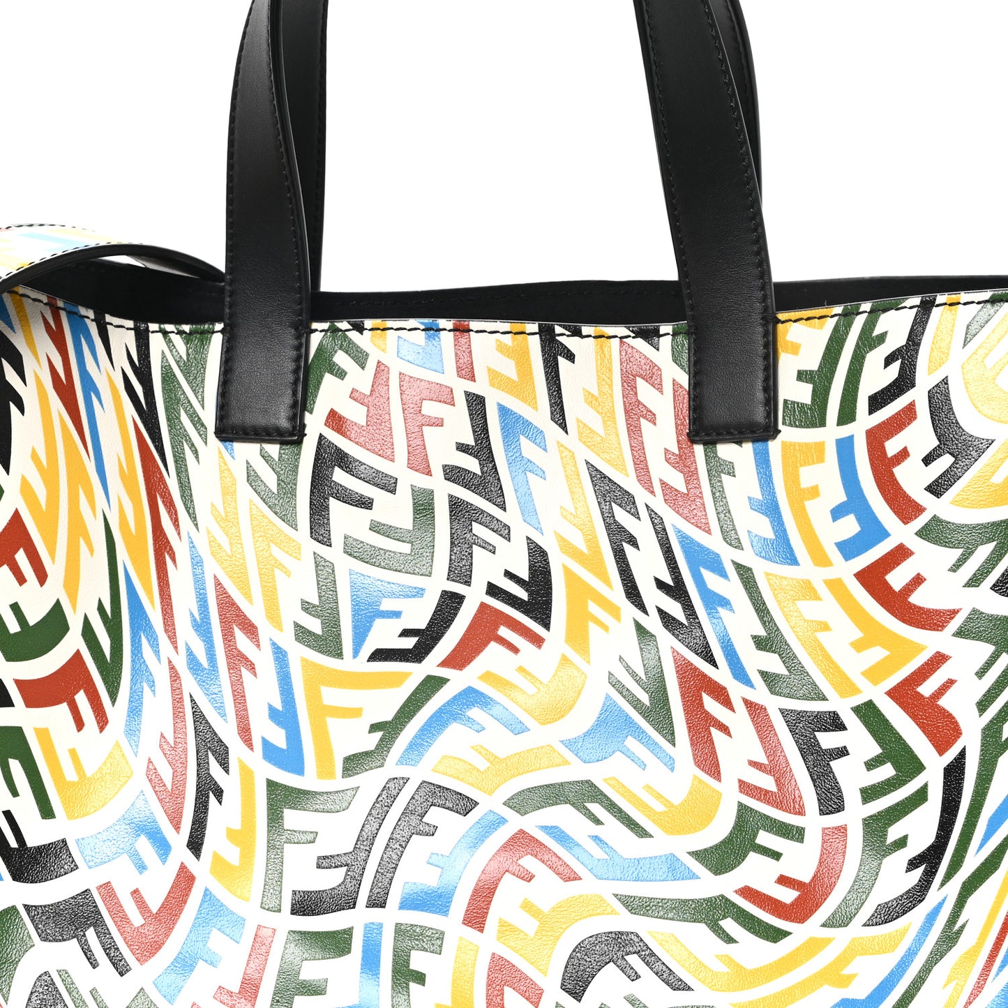 X SARAH COLEMAN Vitello Grace Light FF Vertigo Shopping Tote White Ice Multicolor