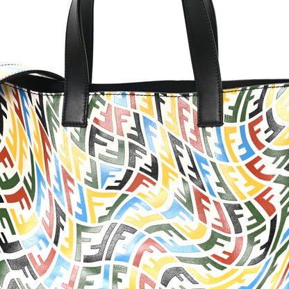 Fendi X SARAH COLEMAN Vitello Grace Light FF Vertigo Shopping Tote White Ice Multicolor 8 of 10