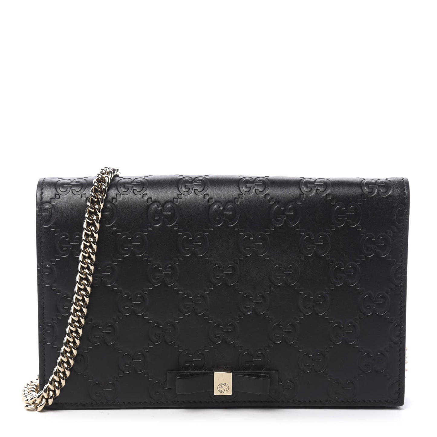 Guccissima Signature Bowy Chain Wallet Black