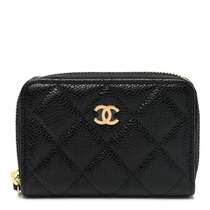 Chanel Caviar Quilted Zip Coin Purse Black 1 of 8