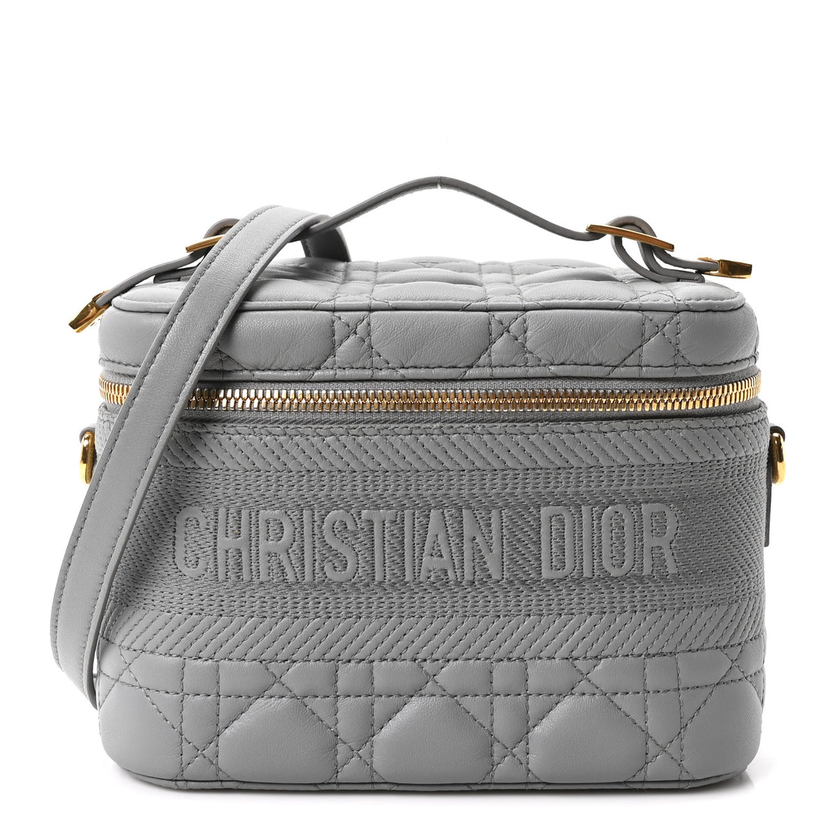 Christian Dior Lambskin Cannage Small Diortravel Vanity Case Cloud Blue 1 of 10