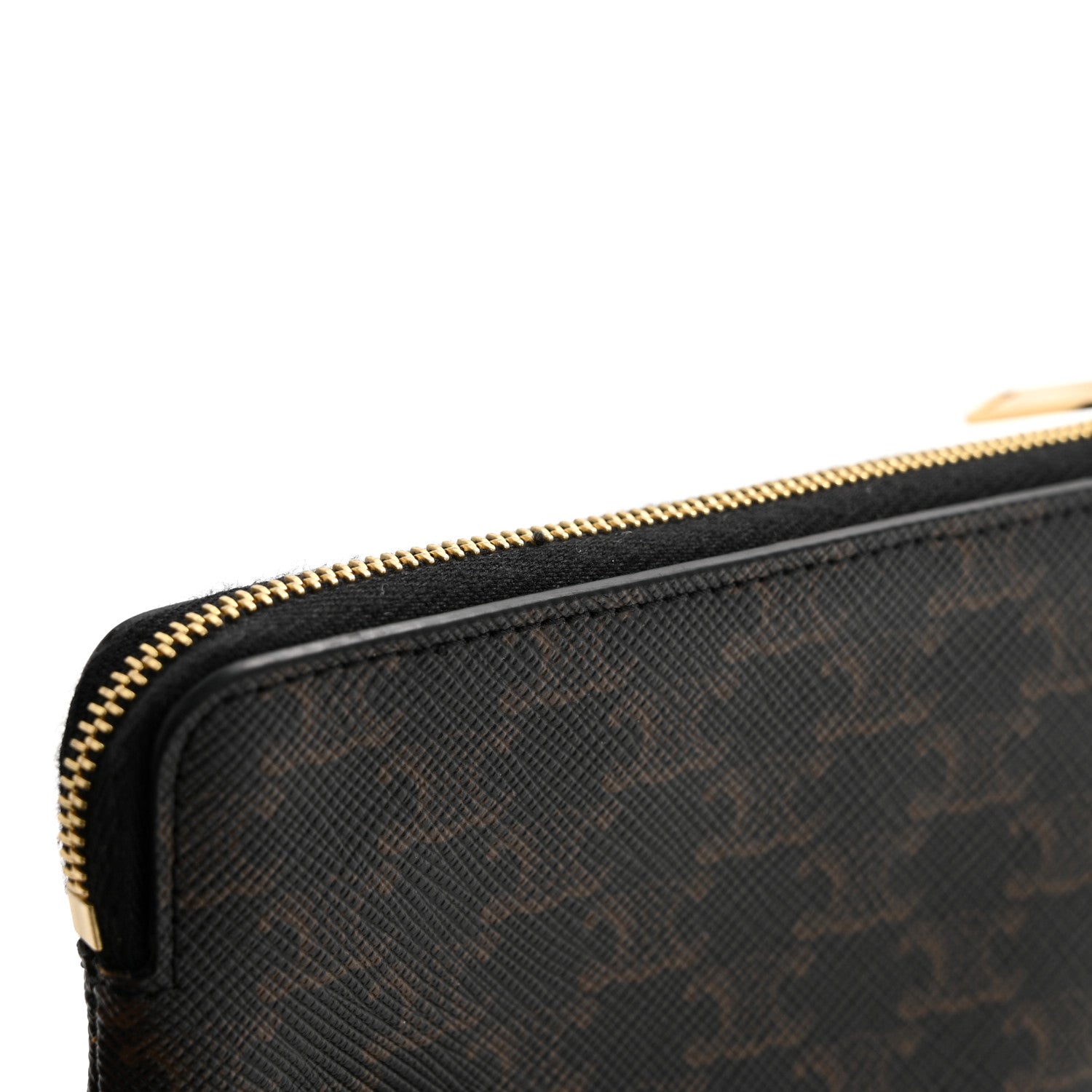 Celine Triomphe Canvas Coin and Card Pouch With Hook Black 8 of 9