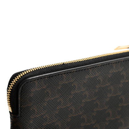 Celine Triomphe Canvas Coin and Card Pouch With Hook Black 8 of 9