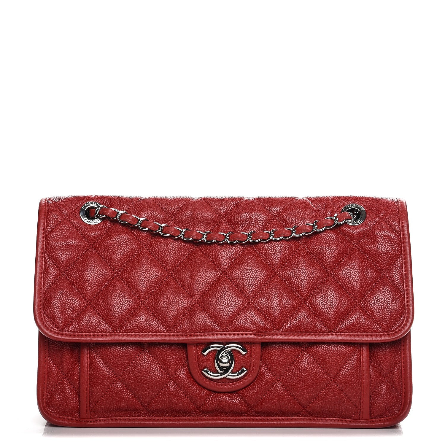 Chanel Caviar Large French Riviera Flap Red 1 of 11