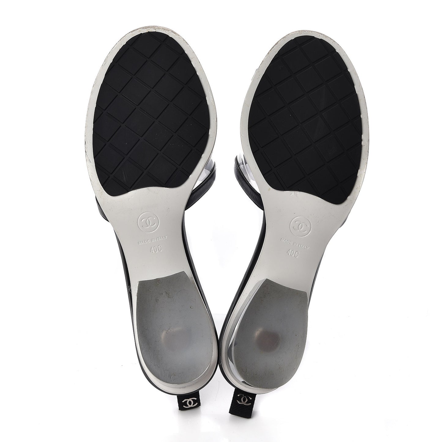 PVC Lambskin Logo Mules 40 Black