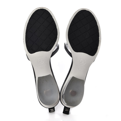 Chanel PVC Lambskin Logo Mules 40 Black 7 of 13