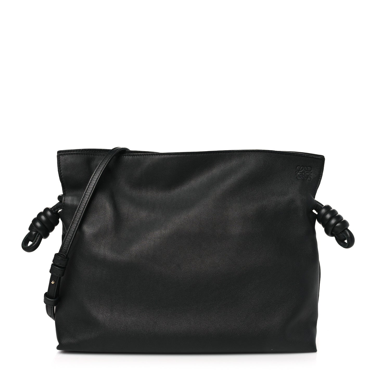 Nappa Flamenco Knot Clutch Black