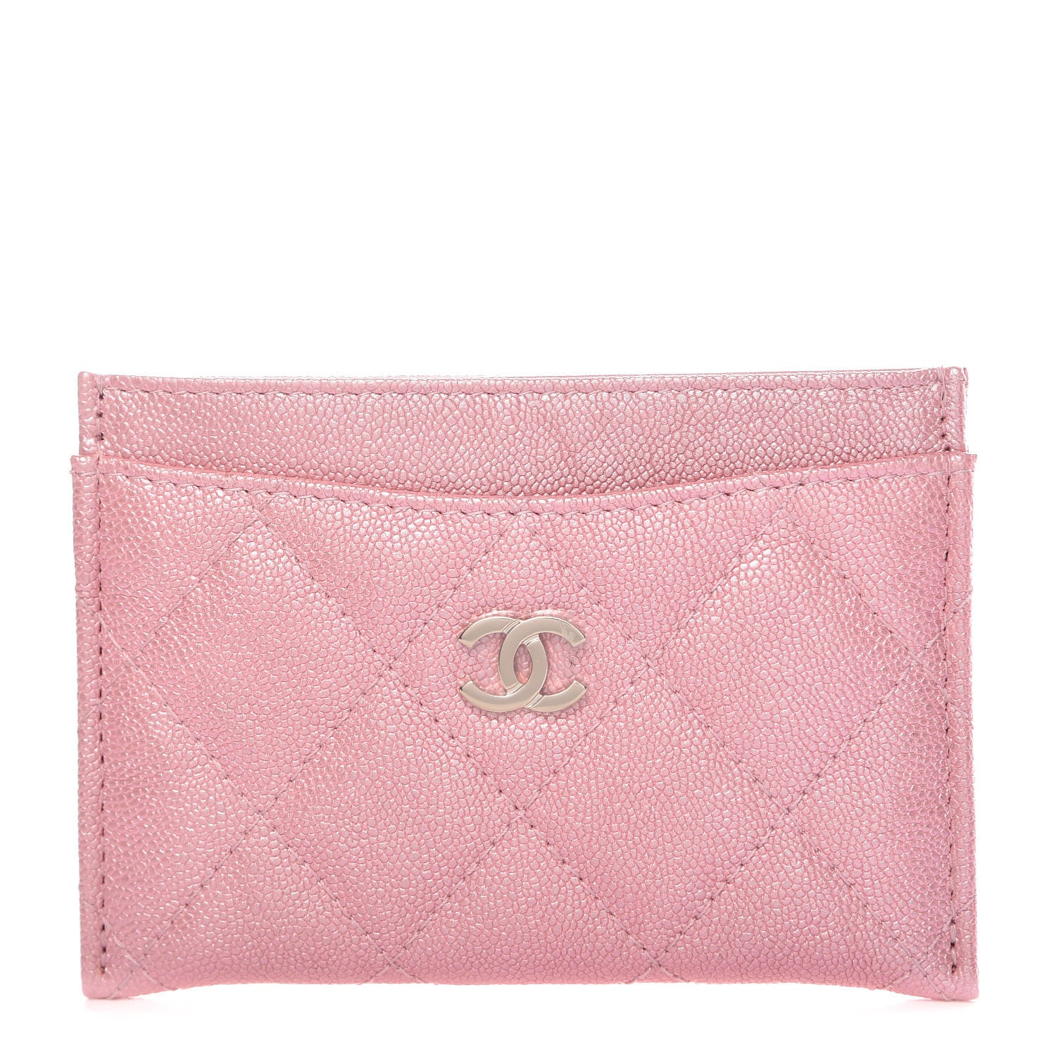 Chanel Iridescent Caviar Quilted Card Holder Pink 1 of 9